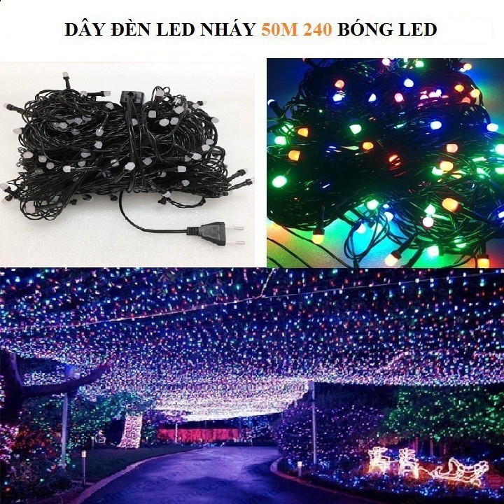 Dây đèn nháy trang trí dài 50M công nghệ led cao cấp