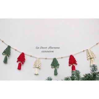[Giá ưu đãi] Dây Macrame Cây Thông Treo Trang Trí Nhà Cửa Giáng Sinh