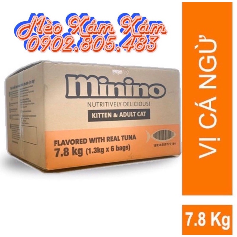Hạt MININO Tuna CHO MÈO MỌI LỨA TUỔI vị cá ngừ 1,3kg