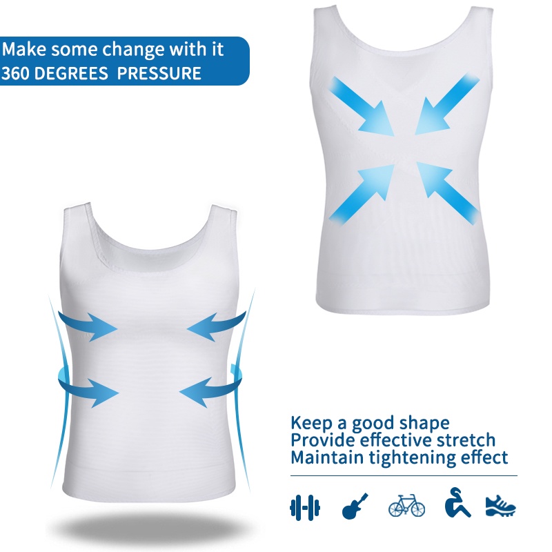 Áo Nịt Bụng Định Hình Cơ Thể Thon Gọn Sát Nách Cho Nam