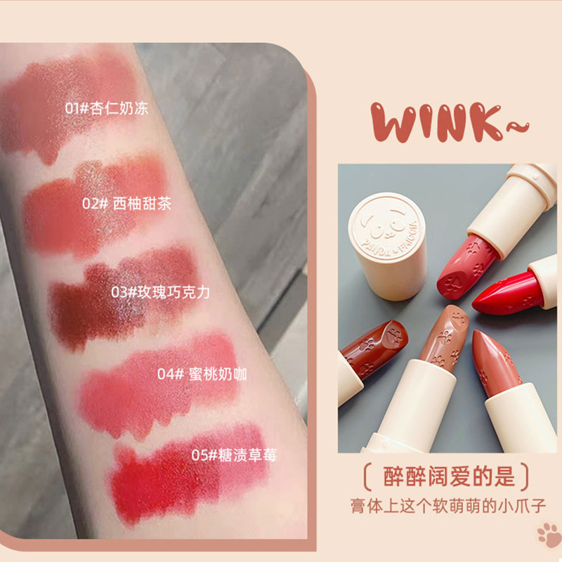 (Hàng Mới Về) Son Kem Lì Panda Năm Màu Lâu Trôi Không Phai Không Dính Cốc | BigBuy360 - bigbuy360.vn