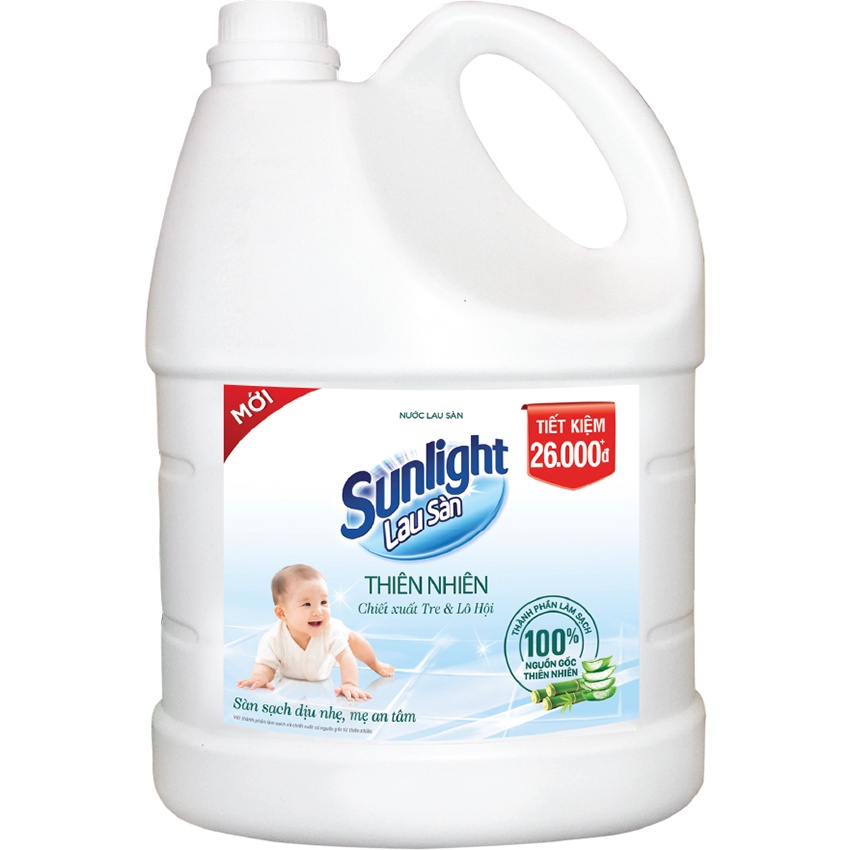 Nước lau sàn Sunlight 3.6kg cho da nhạy cảm 4 màu