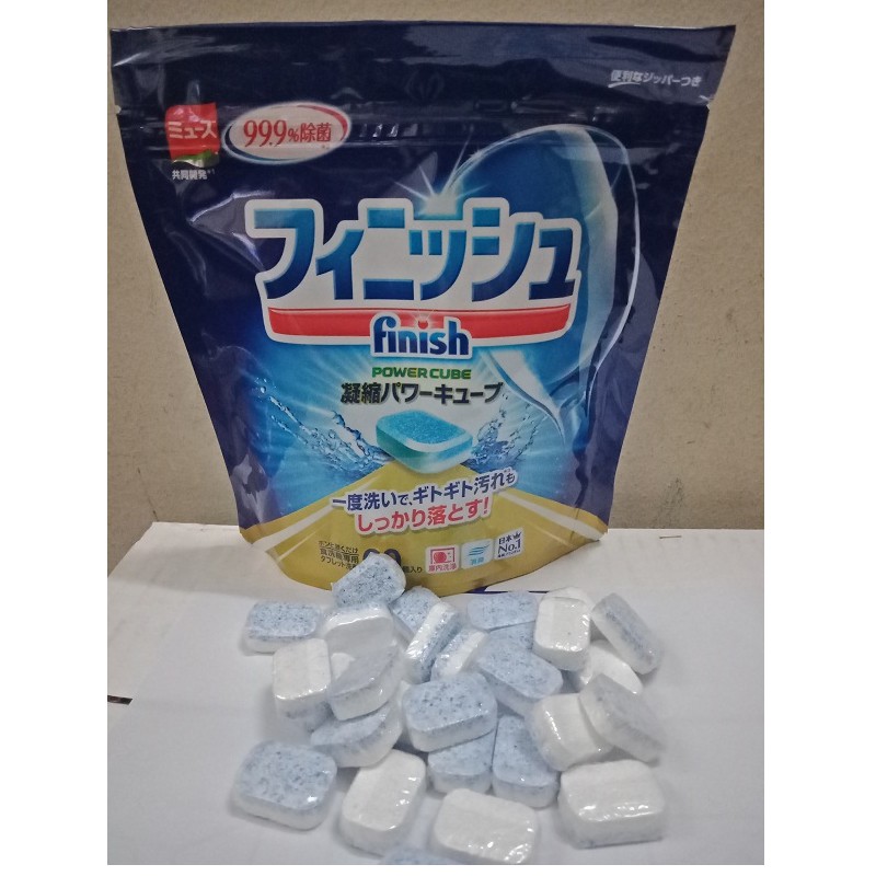 combo viên rửa bát 60 Finish Nhật bản + Muối rửa bát 1,2 kg + Nước làm bóng 400ml