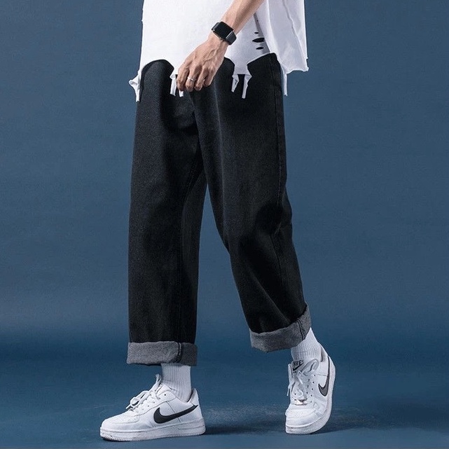 Quần jean nam ống rộng dáng baggy suông đứng SR01 chất bò jeans cao cấp hottrend 2022 | BigBuy360 - bigbuy360.vn