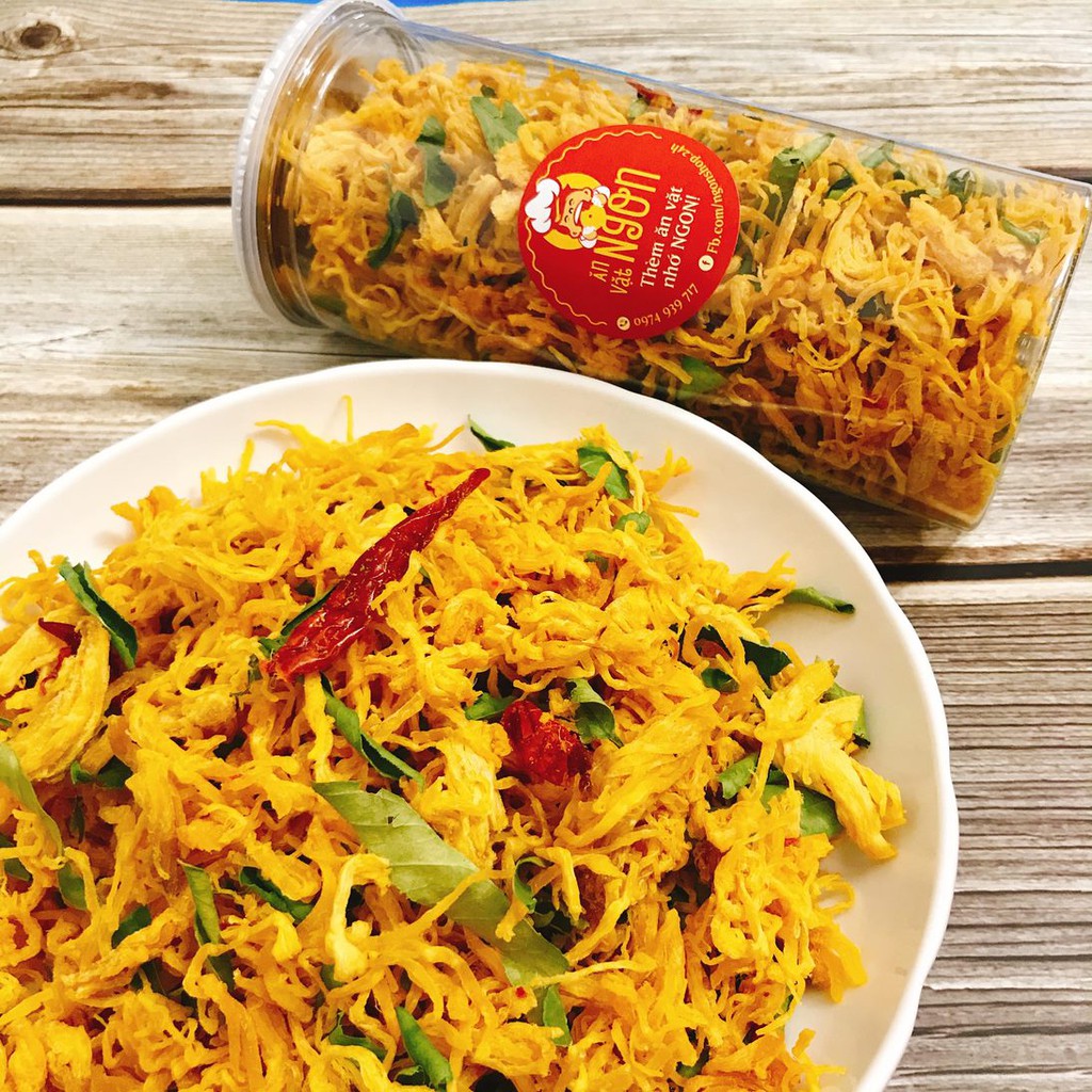 Khô gà cay lá chanh giòn dai loại 1 - Hũ 250gr