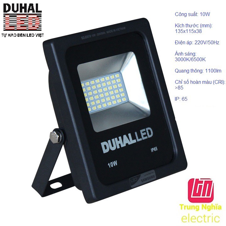 ĐÈN PHA LED DUHAL 10W (KDJD0101) - CHỐNG NƯỚC IP65