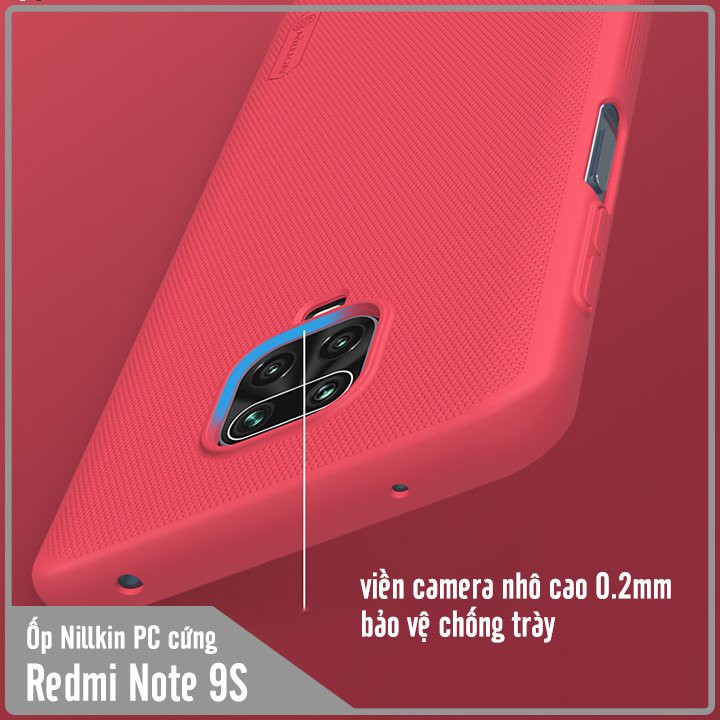 Ốp lưng Xiaomi Redmi Note 9S Frosted Shield nhựa PC cứng Nillkin , Vân nhám , chống vân tay