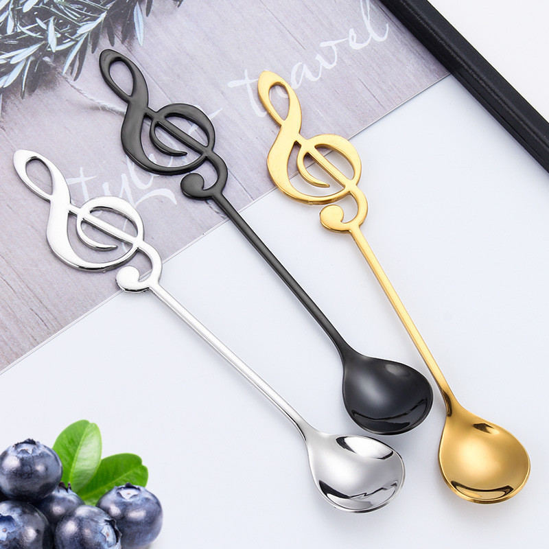 Muỗng Cà Phê Bằng Thép Không Gỉ Hình Nốt Nhạc Độc Đáo