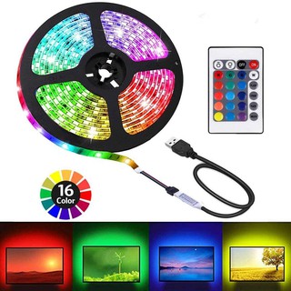Dây đèn LED 5V 5050 RGB siêu sáng kèm điều khiển từ xa 24 phím