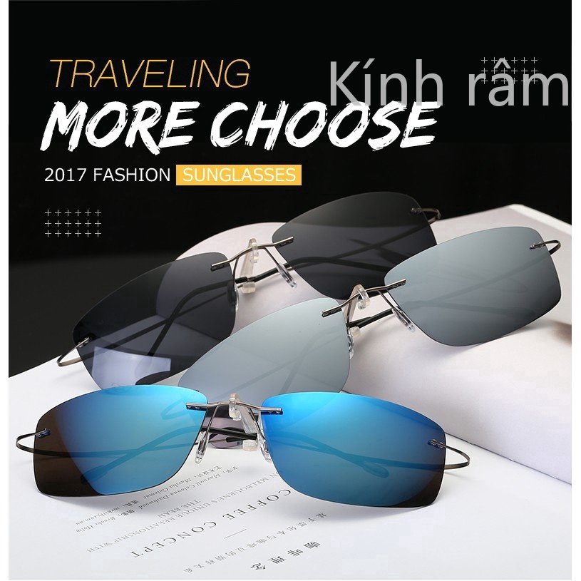 Kính mát gọng mỏng có tròn phân cực cho nam