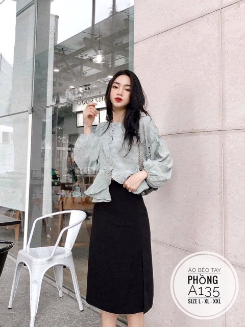 Bigsize Áo bèo tay phồng A135