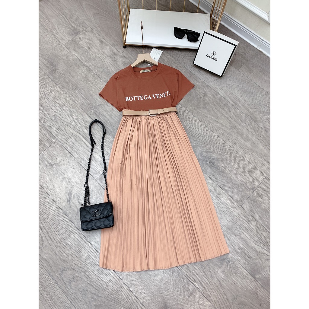 Set đồ nữ cá tính, set váy dài áo thun đi chơi sang chảnh mùa hè đẹp 8A00046 JKR | BigBuy360 - bigbuy360.vn