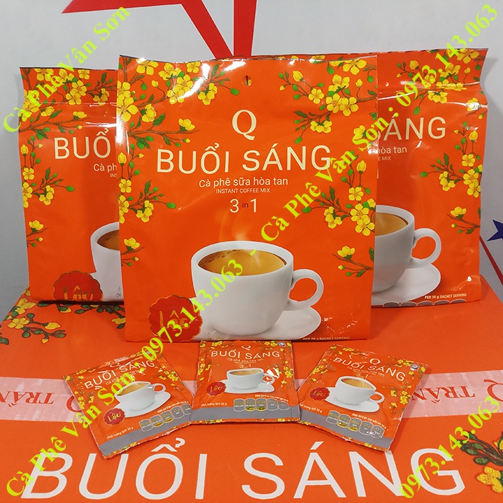 03 bịch cà phê sữa Buổi Sáng Trần Quang 480g (24 gói vuông * 20g)