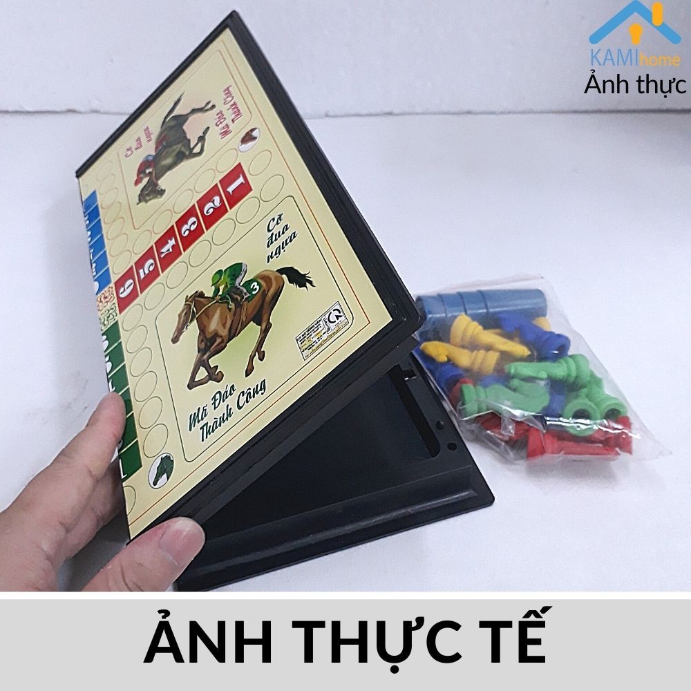 Bộ Cờ cá ngựa bàn nhựa có hộp đựng gấp gọn cỡ 27x27cm Đồ chơi cho bé và cả gia đình