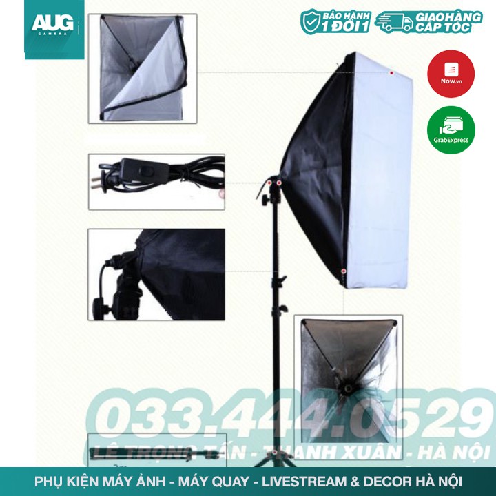 SALE | Đèn Chụp Ảnh Sản Phẩm, Bộ Đèn Studio, quay phim, Livestream chuyên nghiệp, chân đèn cao 2m kèm Softbox 50x70cm