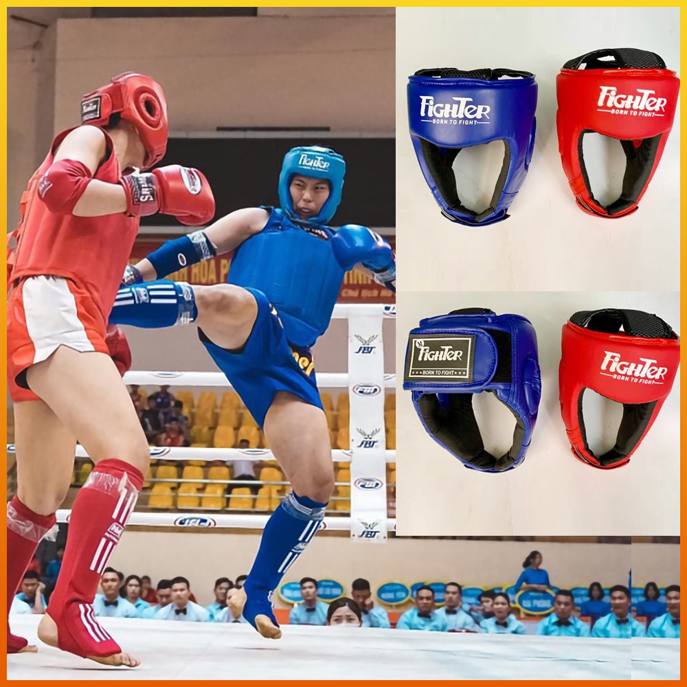 (CẶP) Nón Bảo Hộ Fighter PT | Boxing, Kickboxing, Muay Thái, Võ Cổ Truyền, Vovinam