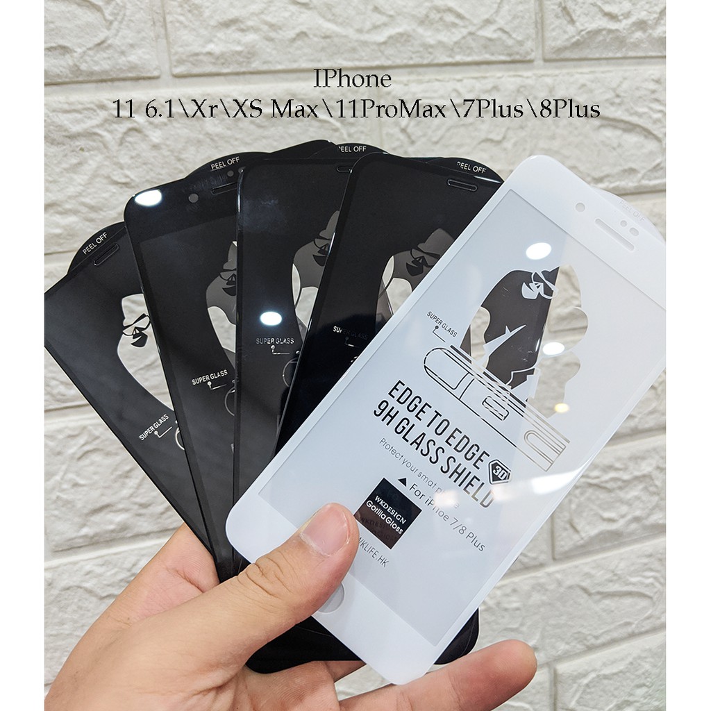 Dán cường lực phủ màn hình iphone 11 6.1\iphone Xr\iphone XS Max\ịhone 11ProMax\iphone 7Plus\iphone 8Plus (King Kong)