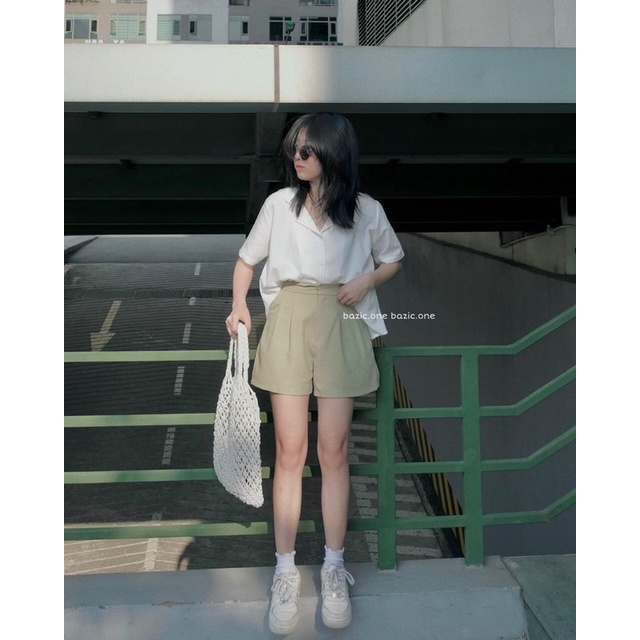 [Ảnh thật/video] Áo sơmi CỔ VEST cộc tay 6 màu style báic