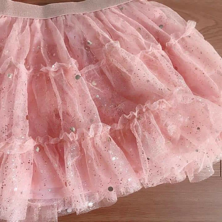 Chân váy xòe bé gái màu hồng siêu xinh