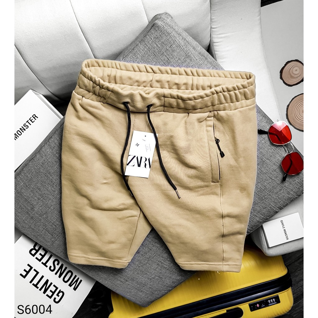 QUẦN SHORT THUN NAM, QUẦN ĐÙI THUN NAM CHẤT VẢI NỈ DA CÁ 4 MÀU TÚI KHÓA ZIP CHUẨN VNXK.