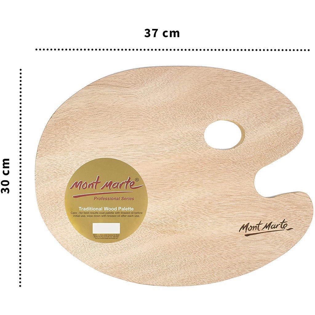 Khay Pha Màu Gỗ Palette Oval  Mont Marte (30x38cm)