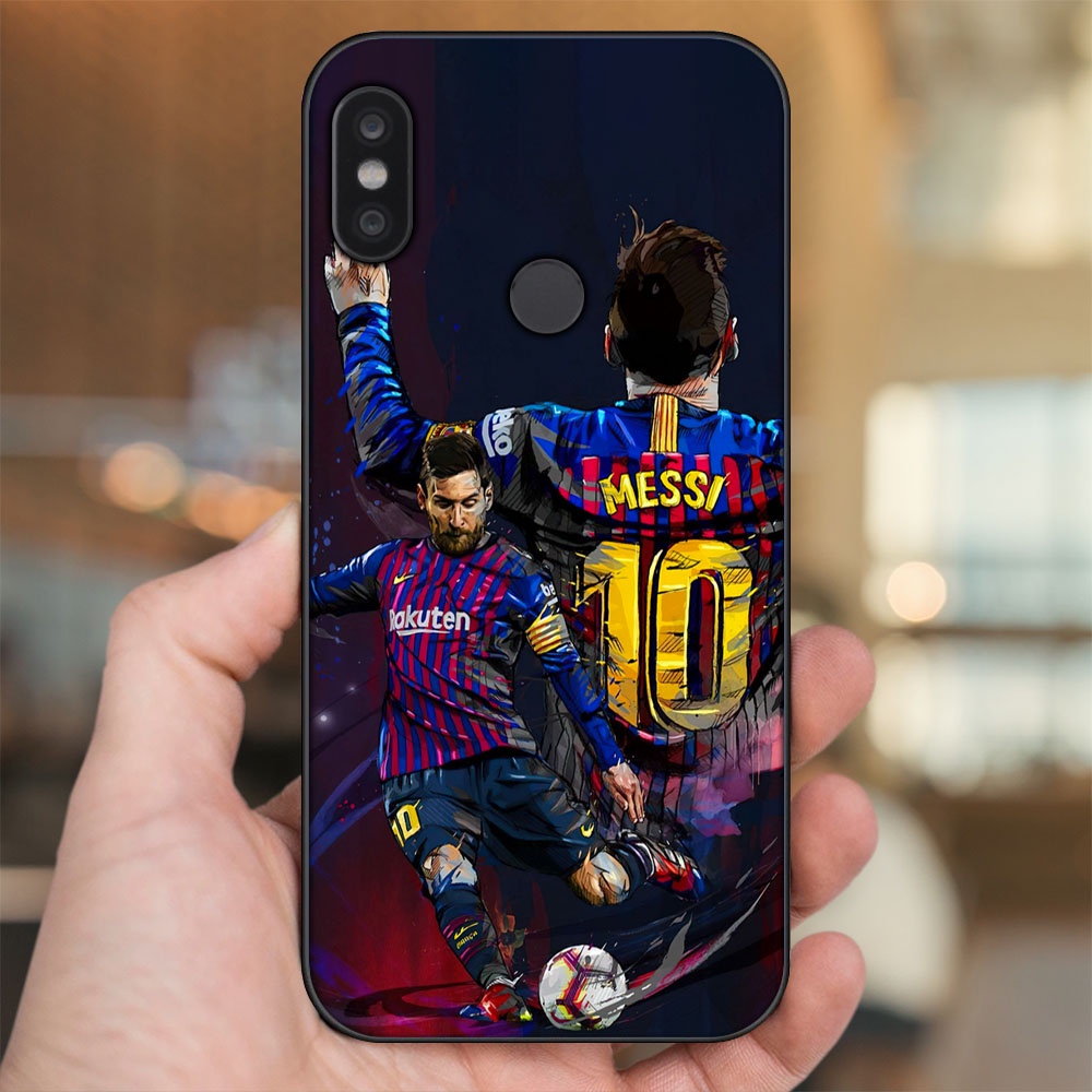 Ốp lưng Xiaomi Redmi Note 5, Note 5 Pro viền đen in hình Lionel Messi Barcelona PSG