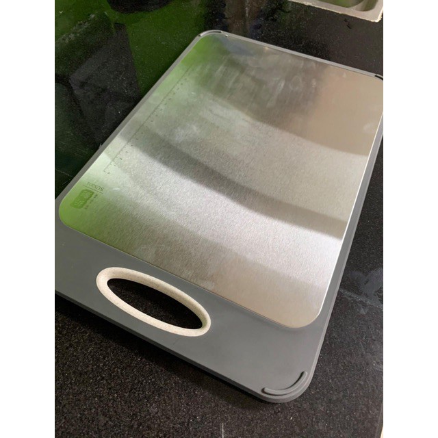 Thớt kháng khuẩn đa năng 2 mặt inox 304 và lúa mạch hợp vệ sinh, tiện dụng