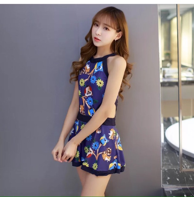 Đồ bơi liền thân hoạ tiết chim cú MB06 | BigBuy360 - bigbuy360.vn