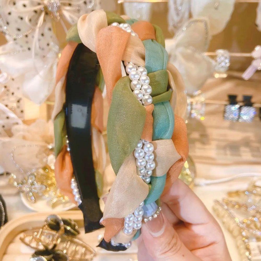 Băng Đô Bện Organza 15H Sang Trọng Ngọt Ngào Thời Trang Mùa Hè Rửa Mặt