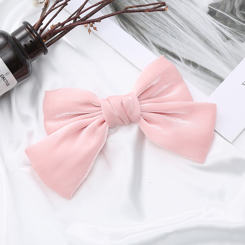 Kẹp Tóc Hình Nơ Cỡ Lớn Đính Ngọc Trai Giả Dễ Thương Cho Nữ