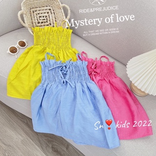 Váy đầm rúm maxi sn kids cho bé gái