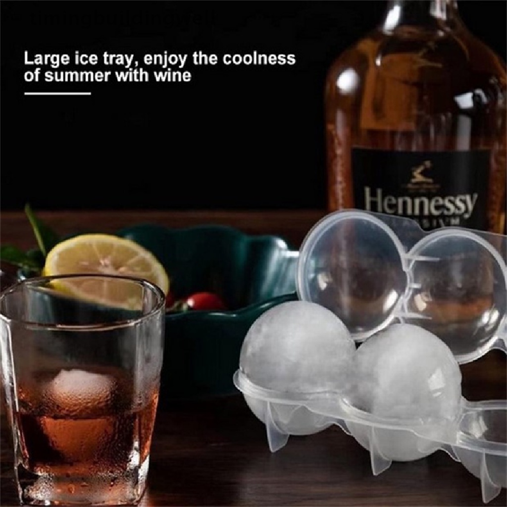 Twvn 4 Cavity Bar Sphere Ice Cube Mould Mold Ball Freezer Maker Tray Whiskey DIY QDD