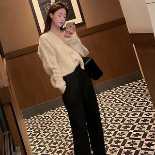 Áo len khoác ngoài basic MingMing cardigan len mịn dáng croptop