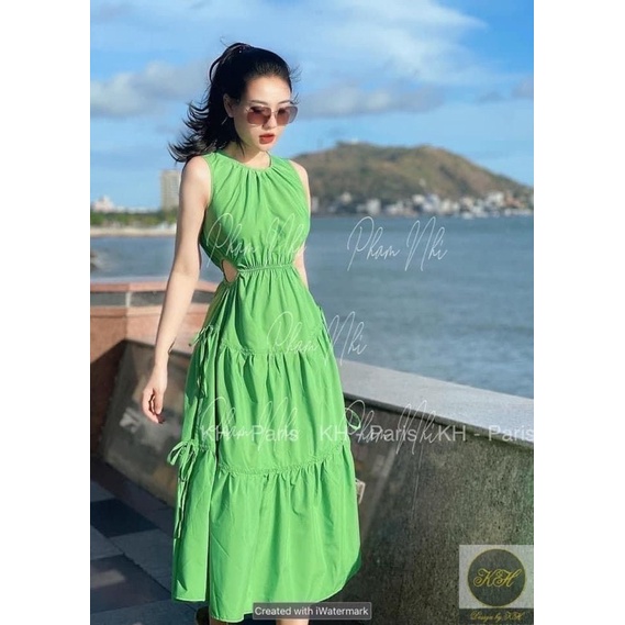 Váy Maxi Thô 3 Tầng Khoét Eo Sexy Có Ảnh Thật Kèm Video