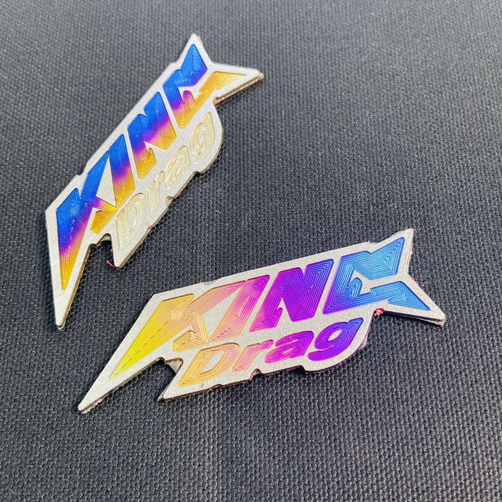 [GIÁ GỐC]  TEM TITAN CHỮ KINGDRAG TRANG TRÍ DÁN XE SIÊU CHẮC (100%TITANIUM)(2 TEM)