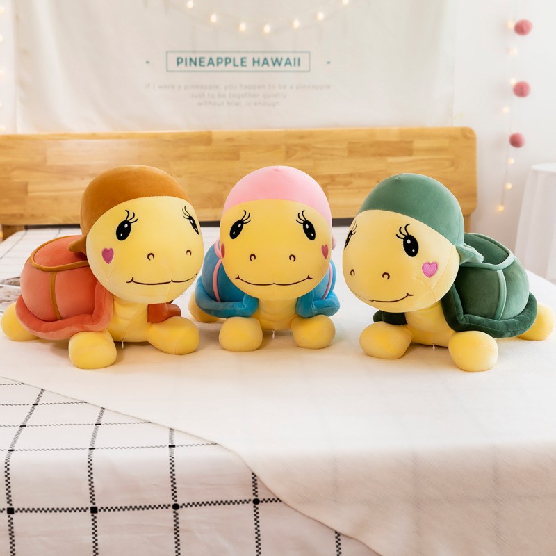 Chăn Gối Ngủ Văn Phòng 𝗗𝗔𝗜𝗤𝗨𝗔𝗡𝗚𝗚𝗥𝗢𝗨𝗣 Gấu Bông Có Mền - Chăn Gối Văn Phòng 3in1 Hình Thú - Rùa Vàng