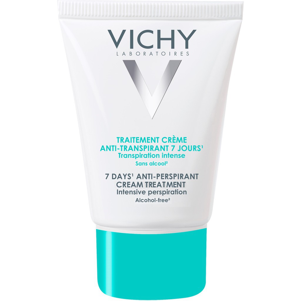 Kem khử mùi dưới cánh tay Vichy 7 Days Anti-perspirant Cream Treatment Intensive Perspiration 30ml khô thoáng chuyên sâu