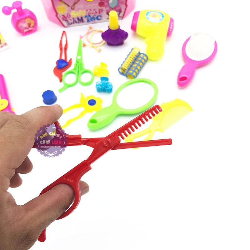 Hộp đồ chơi bộ sưu tập làm tóc 17 món phụ kiện bằng nhựa