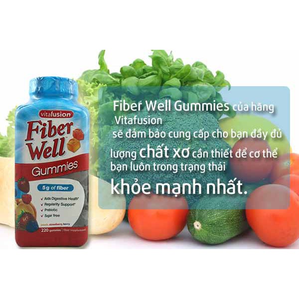 Kẹo dẻo bổ sung chất xơ Vitafusion Fiber Well chai 220viên | Thế Giới Skin Care