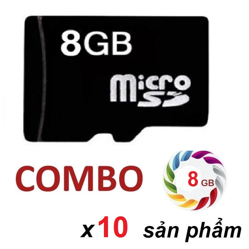 [Sỉ combo] 10 thẻ nhớ MicroSD 8GB - Dùng cho điện thoại, Camera, loa , đài...