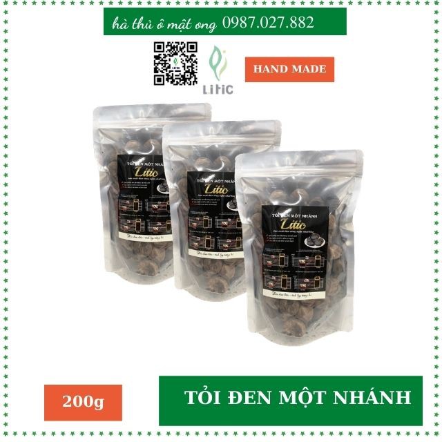 Tỏi đen một nhánh, tỏi đen cô đơn lên men tự nhiên giúp tăng cường đề kháng, hỗ trợ hệ miễn dịch 200gr LT6200