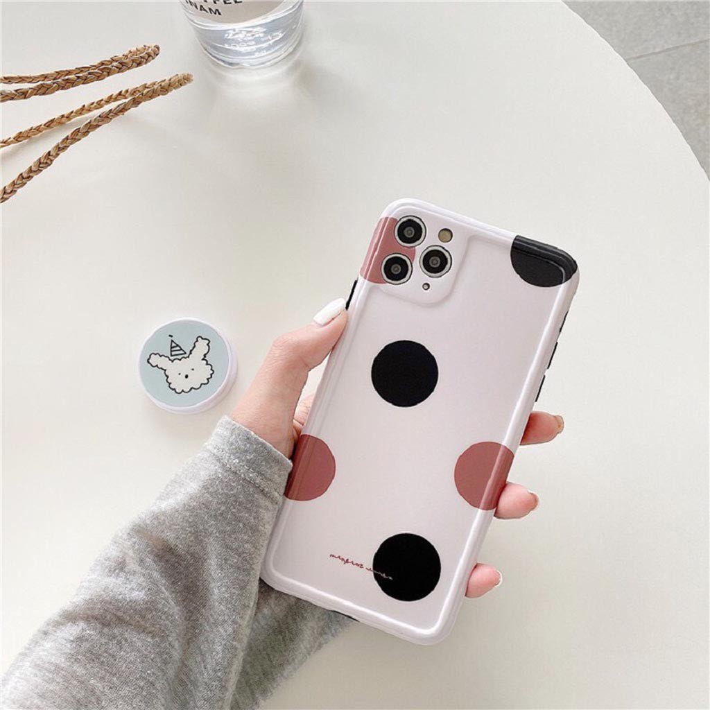 Ốp Lưng Iphone Cao Cấp Full Viền Chấm Bi 3 Màu Kèm Pop Dành Cho Tất Cả Dòng Iphone từ 6 đến 11promax | BigBuy360 - bigbuy360.vn