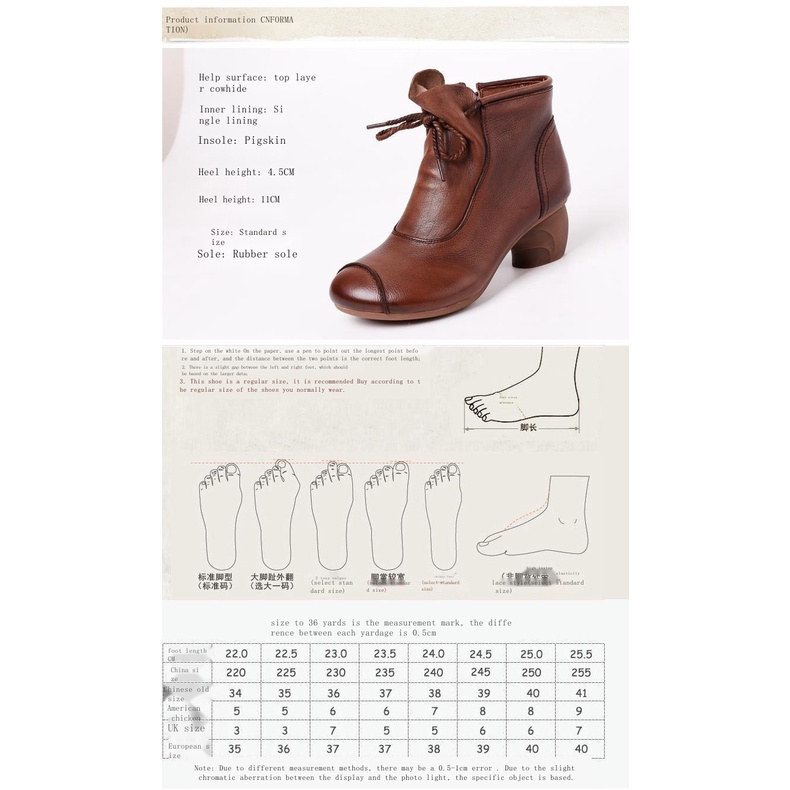 Giày Bốt Da Đế Dày Phong Cách Retro Thời Trang Thu Đông Cho Nữ