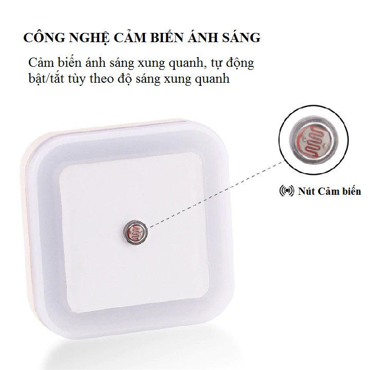 Đèn ngủ thông minh bóng ngủ mini cảm ứng ánh sáng tự động mở khi trời tối giá rẻ tiết kiệm điện kho hàng giá rẻ VN