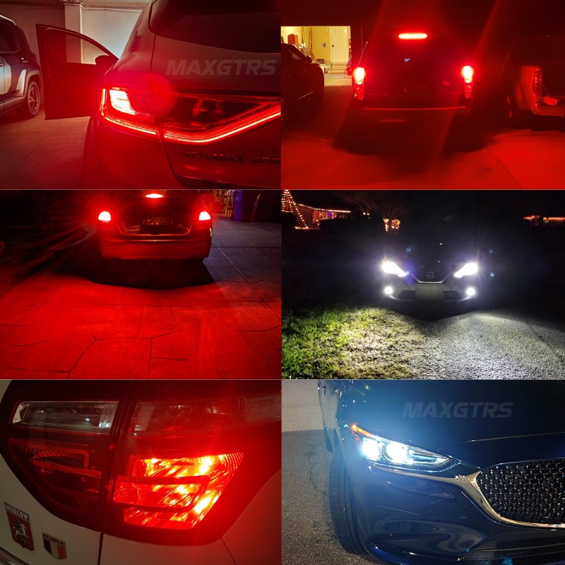 Set 2 đèn LED phanh MAXGTRS 2000LM 1157 BAY15D P21/5W 3570S 7443 W21 6000K cho xe hơi