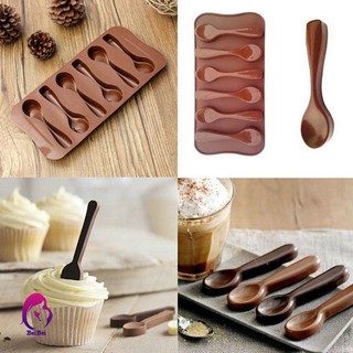 Khuôn Silicon hình chiếc muỗng dùng trang trí bánh kẹo/chocolate thủ công