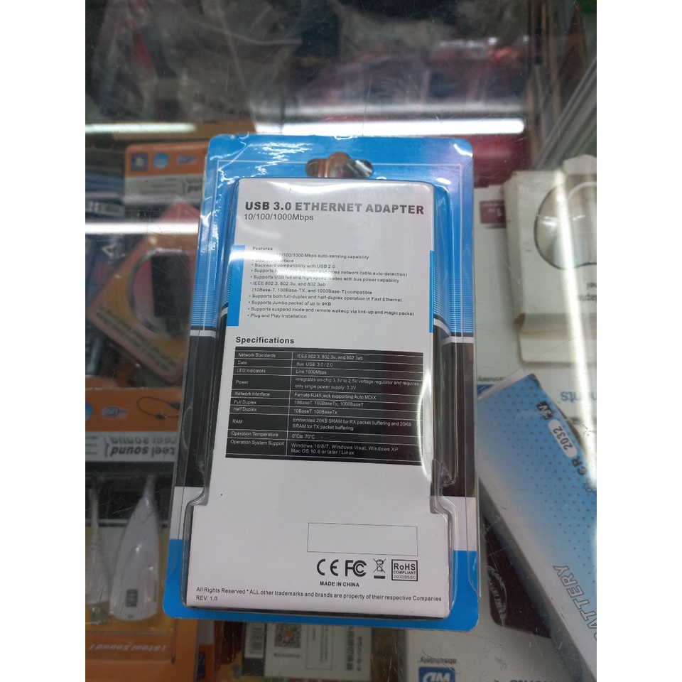 USB 3.0 Gigabit Ethernet Adapter _10/100/1000  USB To  Lan Mạng Dành Cho Windows Mac OS laptop Máy Tín