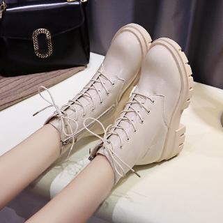 🔥✨Giày ngắn🔥Giày Martin🔥Đẹp Trai Martin Giày Bốt Nữ Gót Dày Giày Bốt Ngắn Nữ Xuân Thu Giày Đơn Nền Tảng Đế Dày Cao Màu Đen Xe Máy Hợp Thời Trang Tất Cả Trận Đấu Cặp Đôi Giày Bốt Kích Thước Lớn