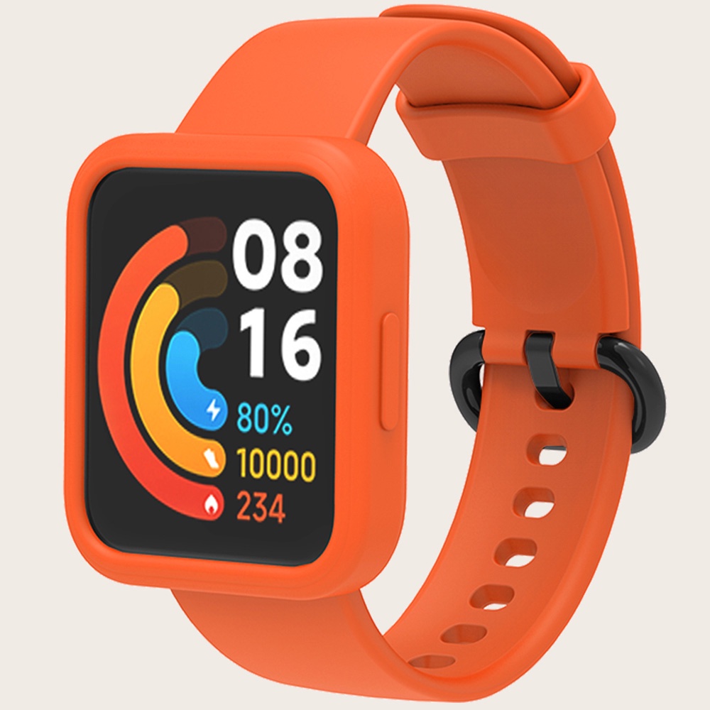 Bộ Dây Đeo Bằng Silicone Màu Trơn Kèm Vỏ Bọc Bảo Vệ Cho Đồng Hồ Xiaomi Redmi Watch 2 lite Redmi Watch2