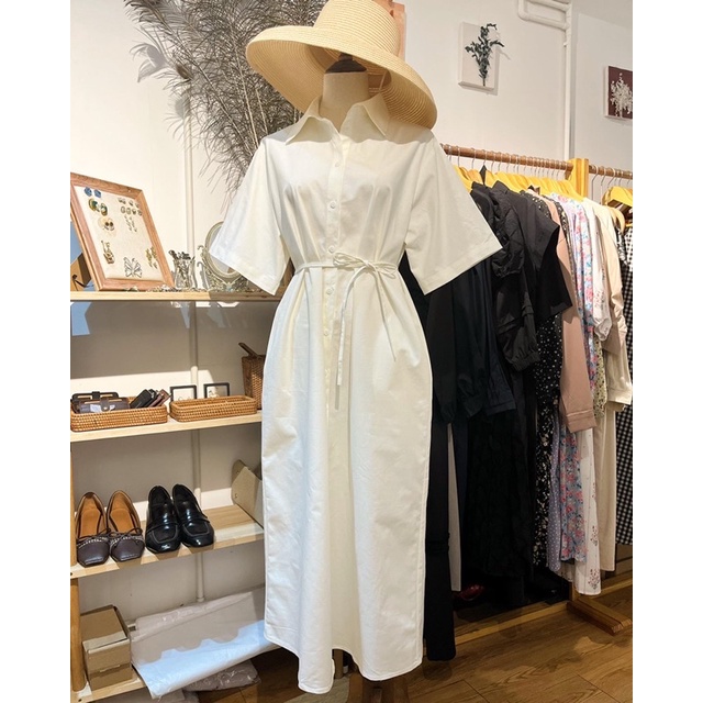 White Shirt Dress - Đầm sơmi trắng dài phong cách Hàn Quốc